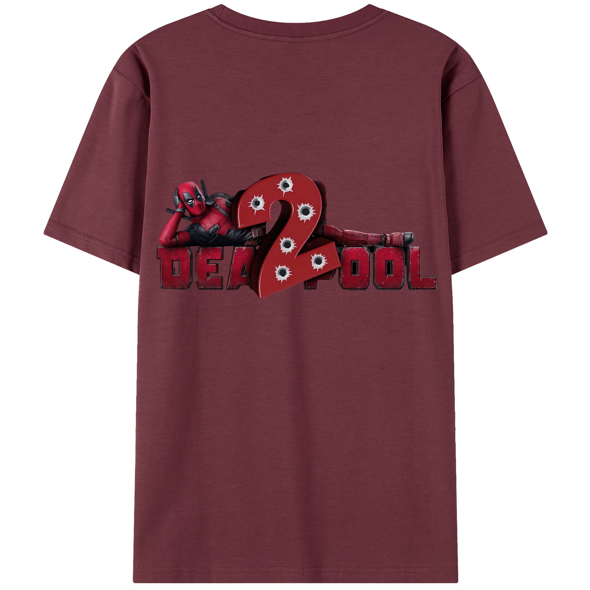 （画像用） Deadpool デッドプール 綿100％半袖Tシャツ（背面プリント）